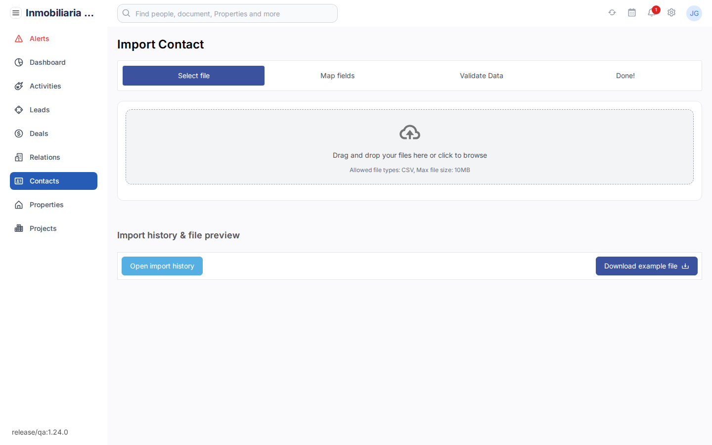 Contacten importeren in Tesoro CRM