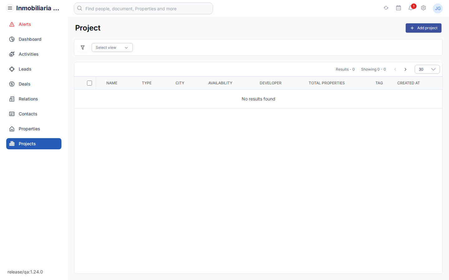 Projectenoverzicht in Tesoro CRM