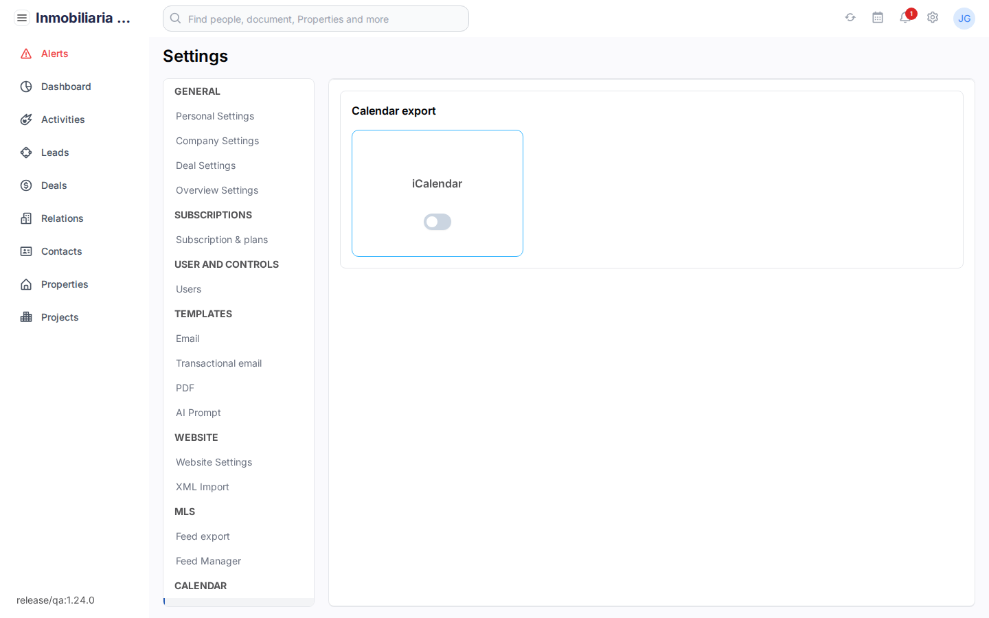 Agenda-export instellingen in Tesoro CRM