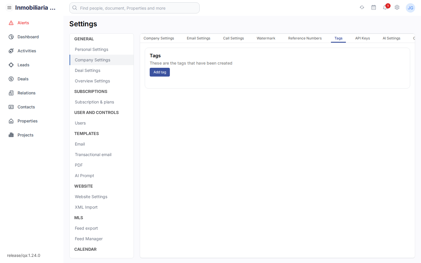 Hashtags en labels instellingen in Tesoro CRM