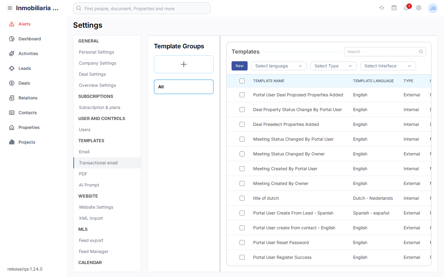 Transactionele e-mailsjablonen in Tesoro CRM
